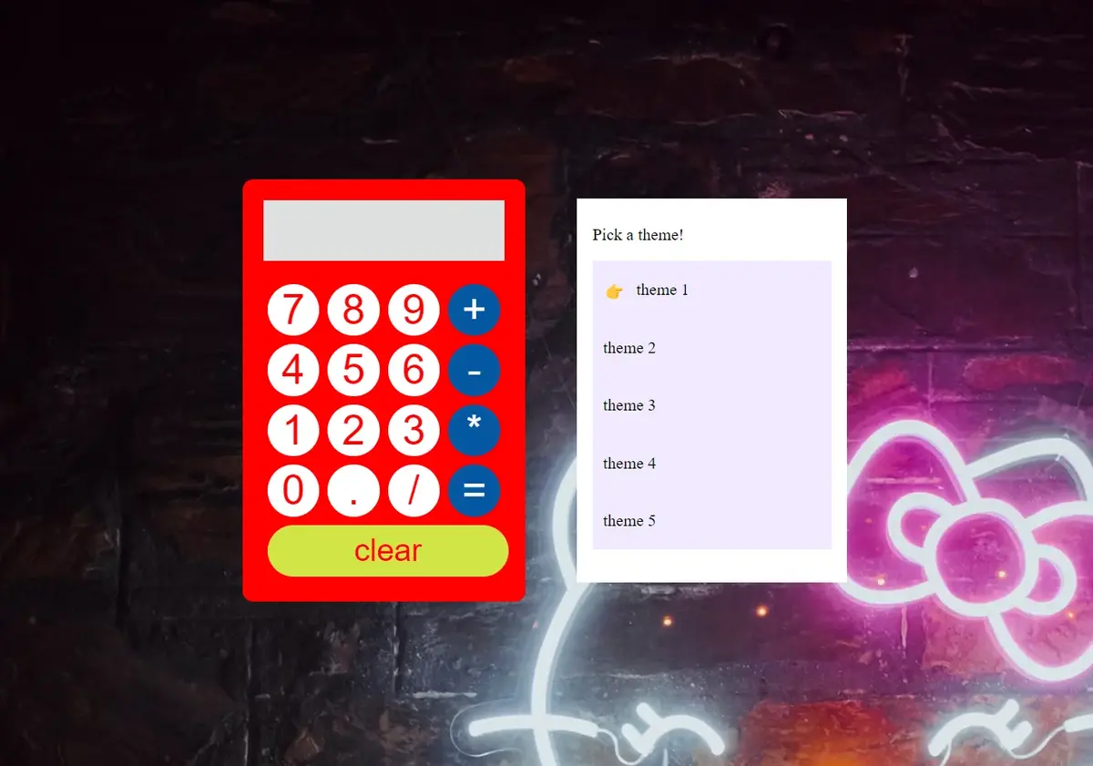 Image for JS Calculator with themes1 project