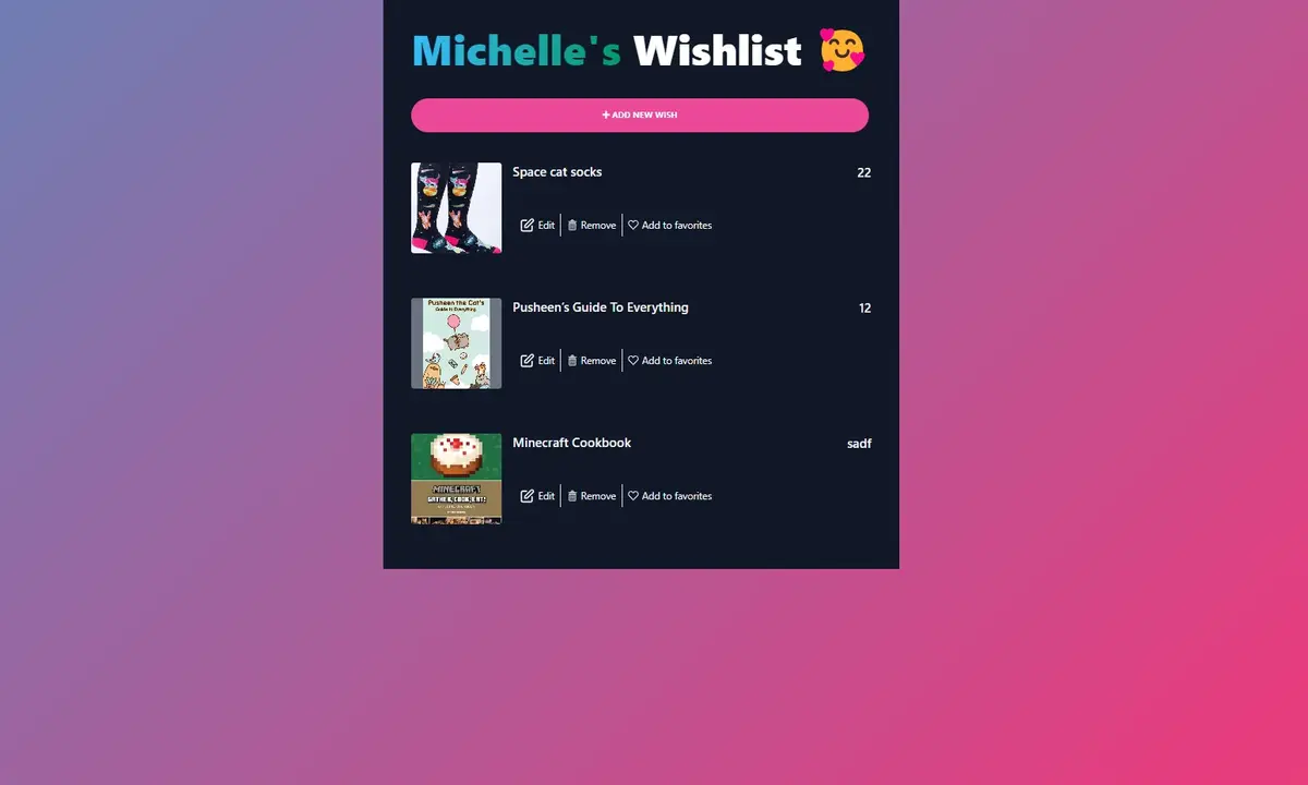 Image for MERN wishlist app project